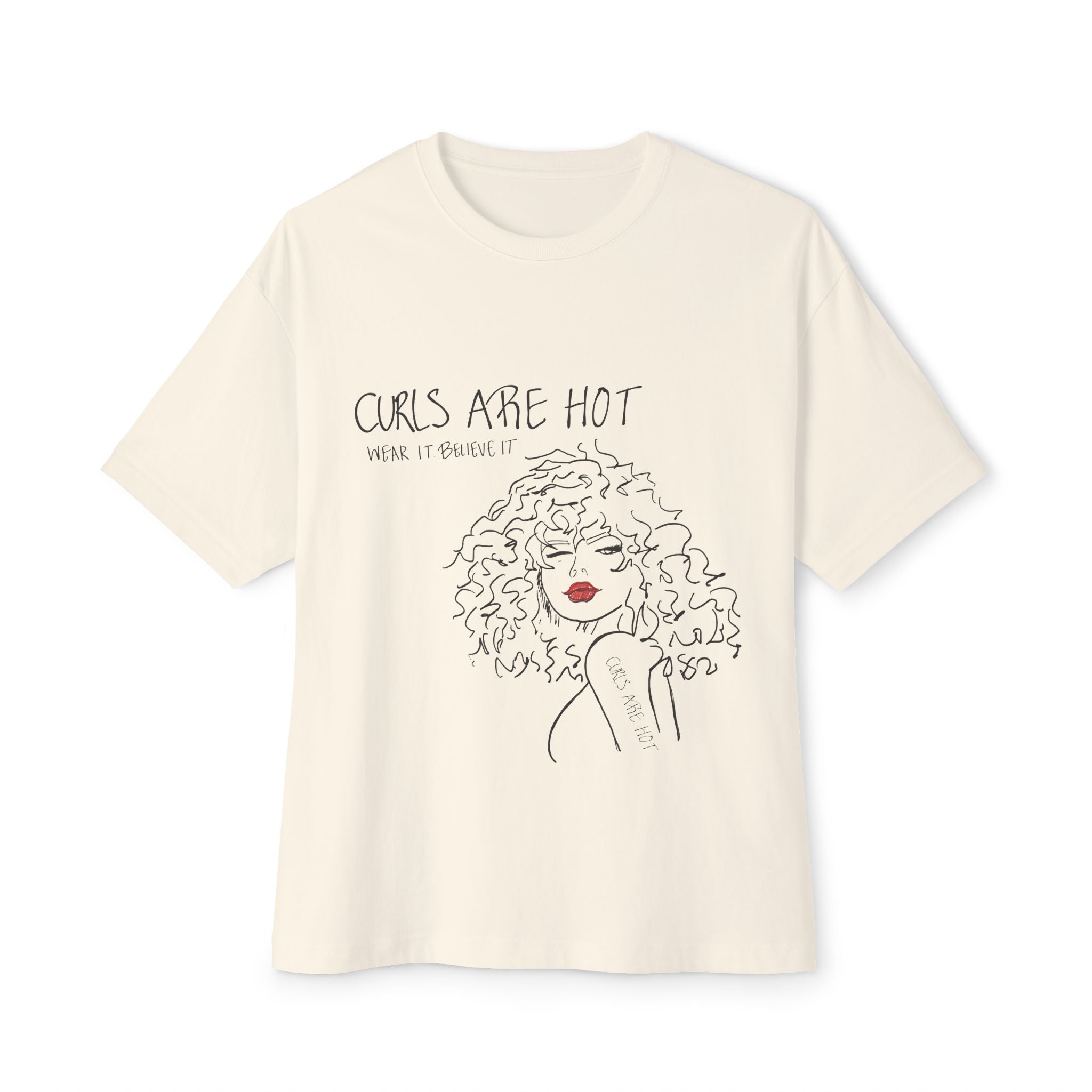 Curls Are Hot Boxy Tee for Trendsetters