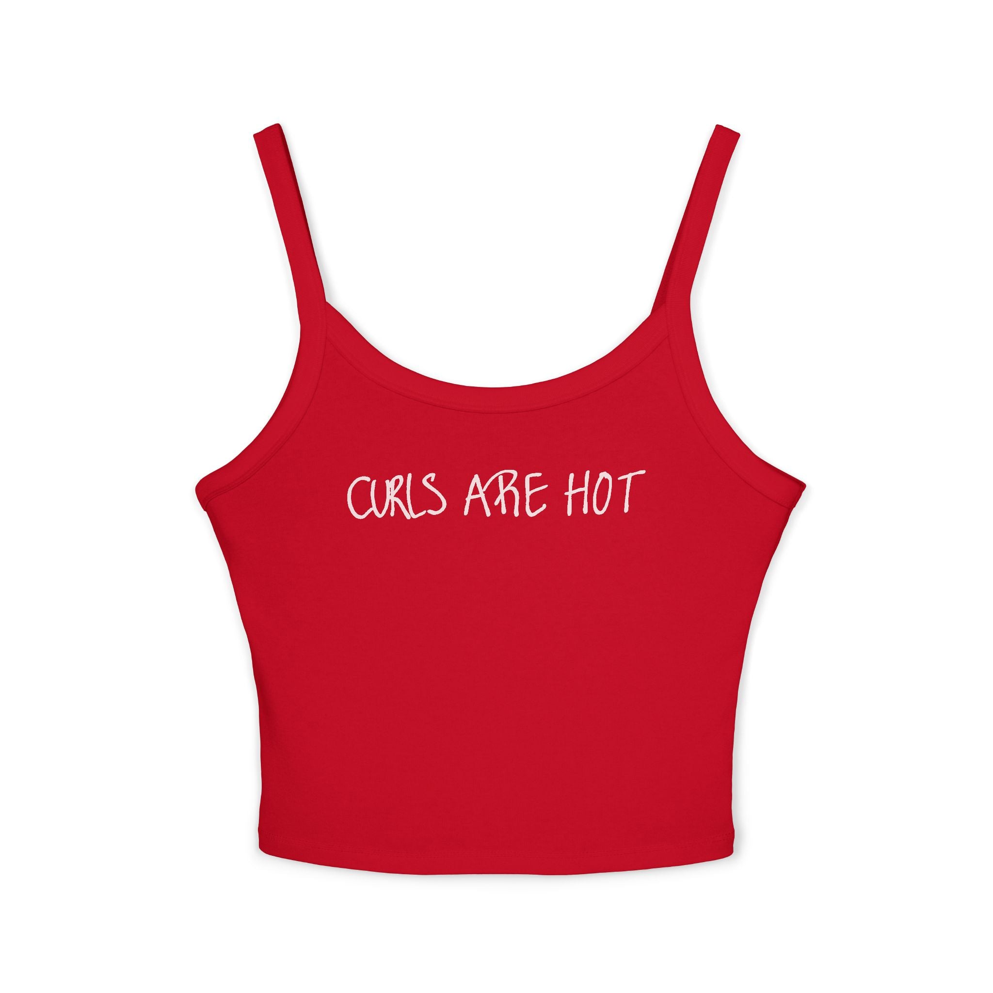 Curls Are Hot Women's Spaghetti Strap Tank Top Dark