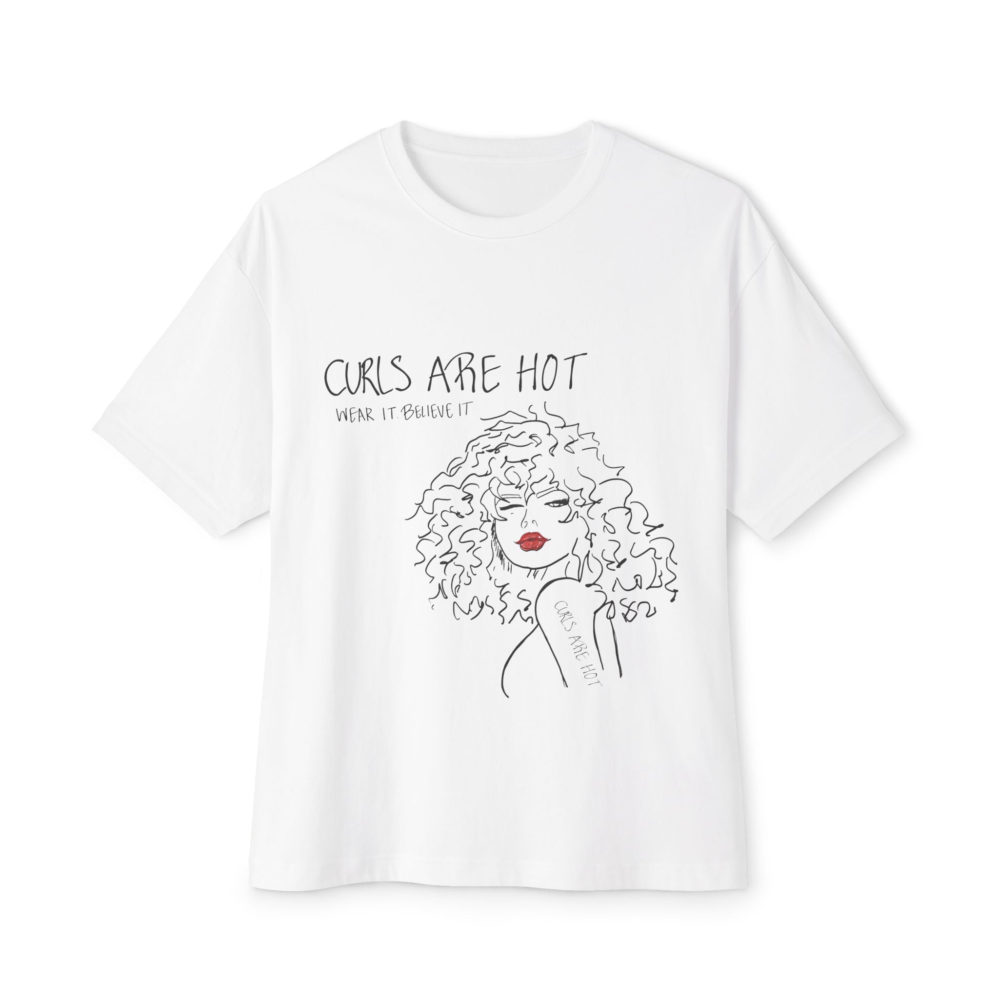 Curls Are Hot Boxy Tee for Trendsetters