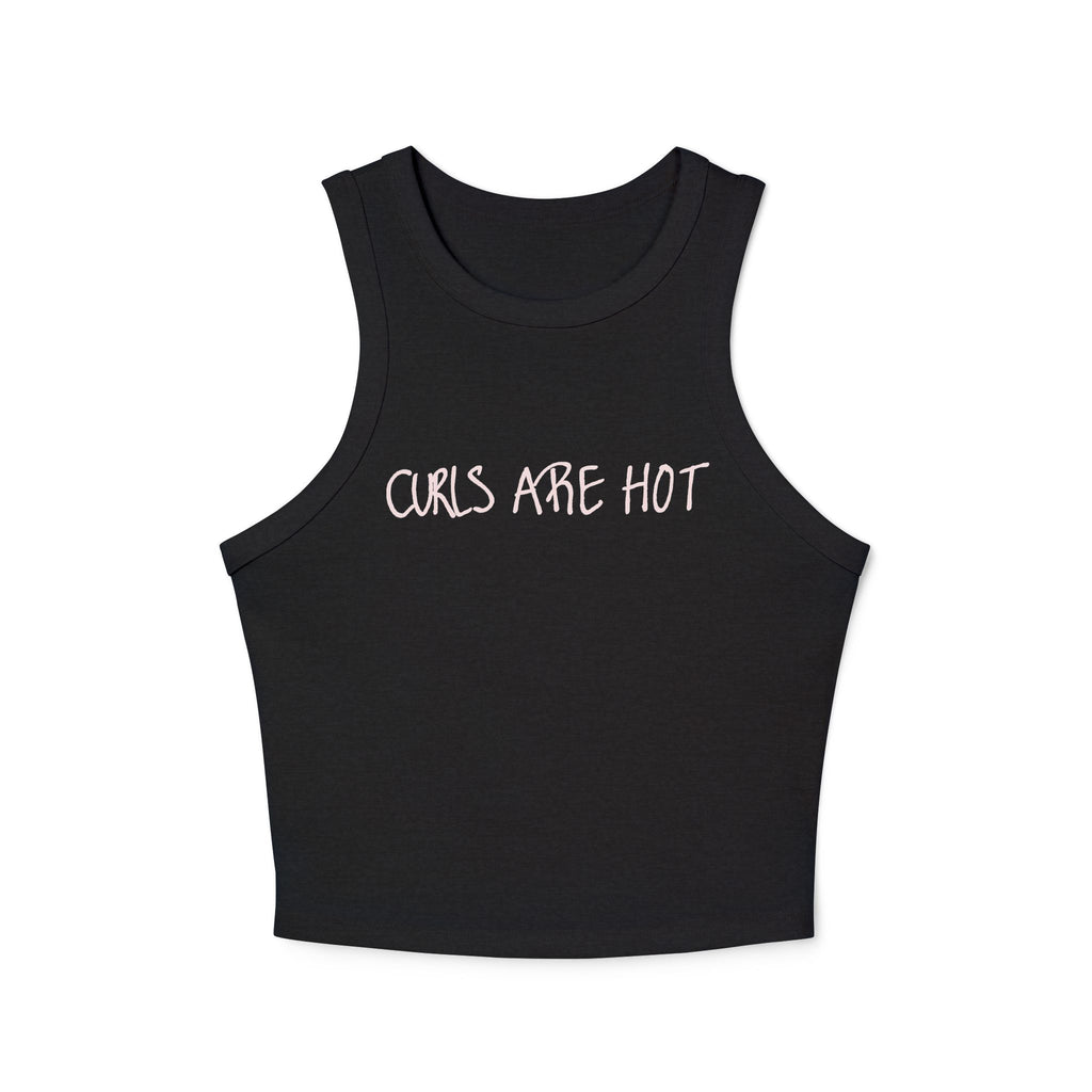 Curls Are Hot Women's Micro Rib Racer Tank Top Dark