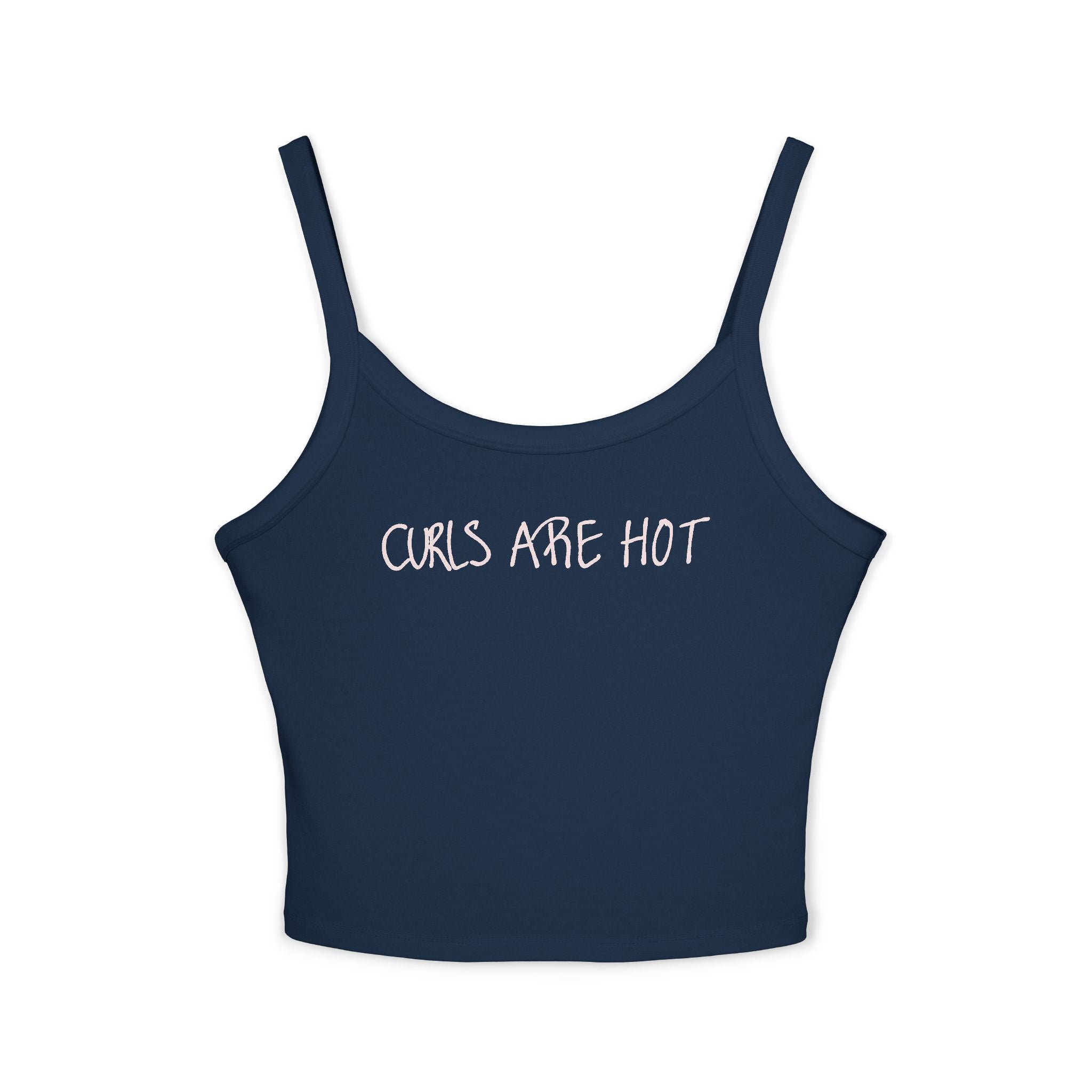 Curls Are Hot Women's Spaghetti Strap Tank Top Dark