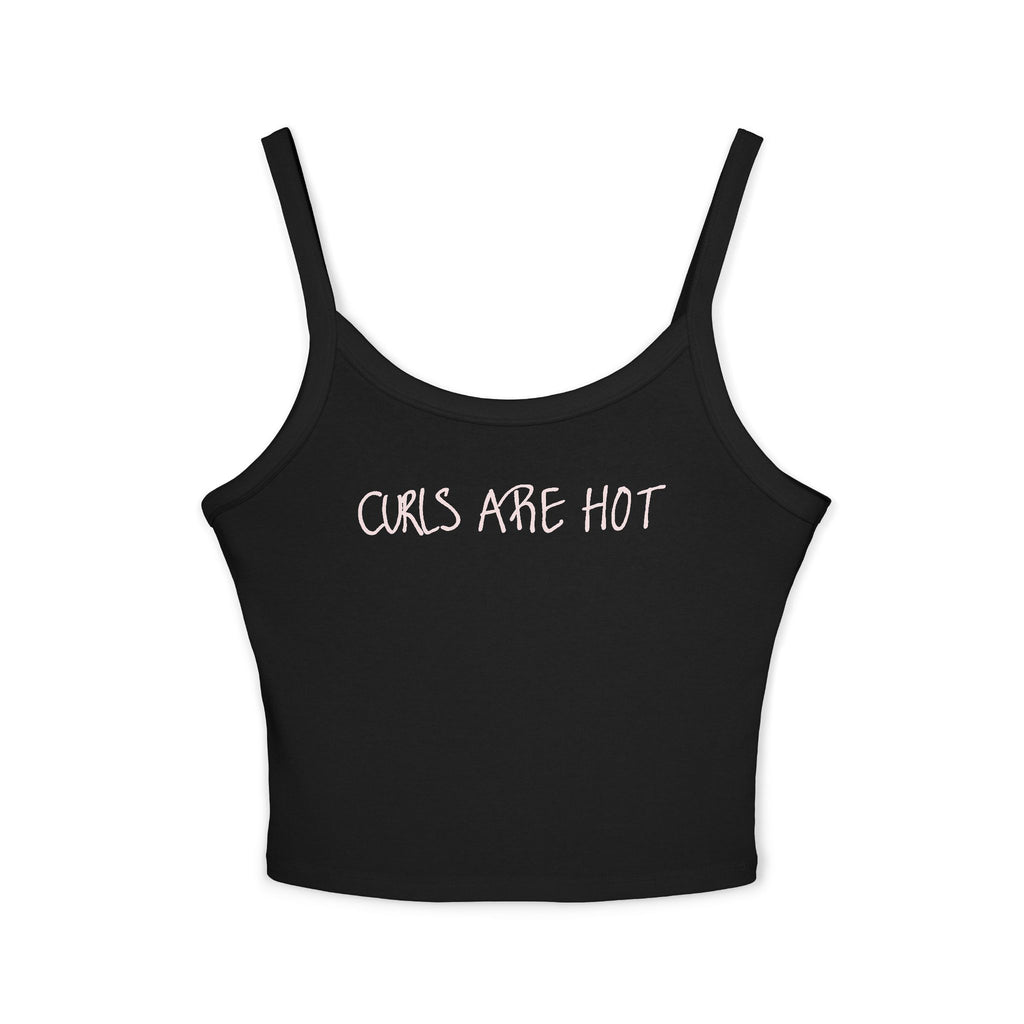 Curls Are Hot Women's Spaghetti Strap Tank Top Dark