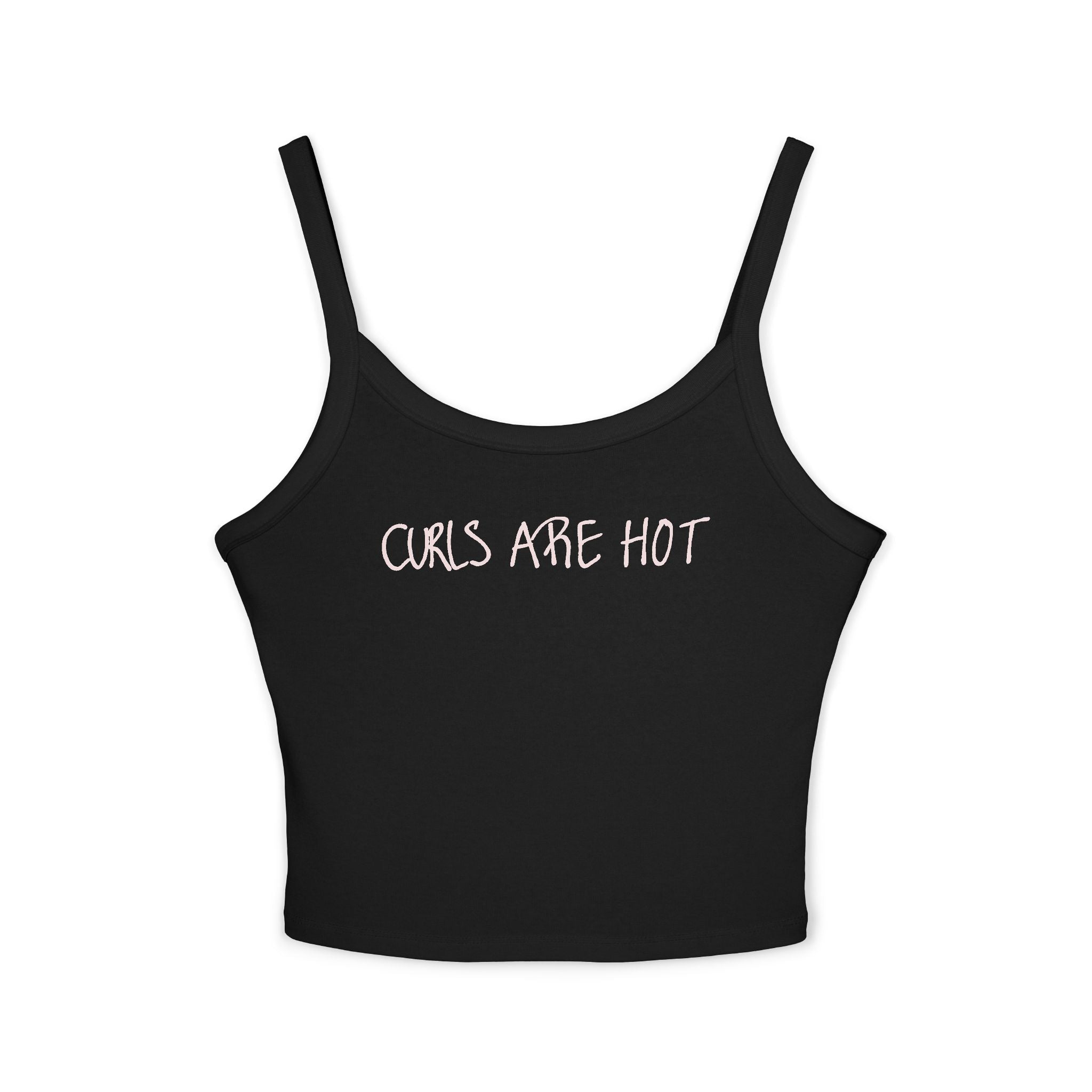 Curls Are Hot Women's Spaghetti Strap Tank Top Dark